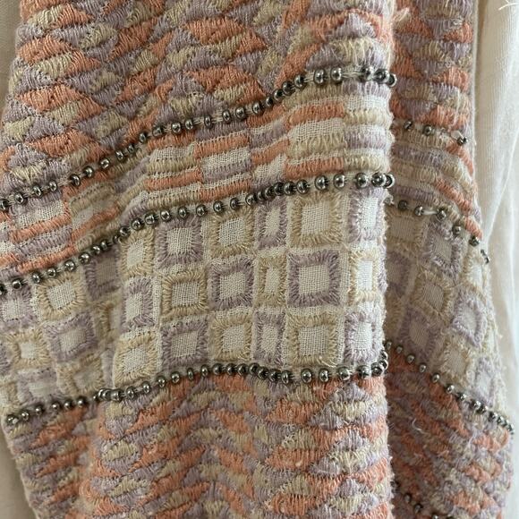 LOGO Cream boho Embroidered Beaded Lightweight Open Tunic Cardigan Sz 3X - Picture 3 of 4